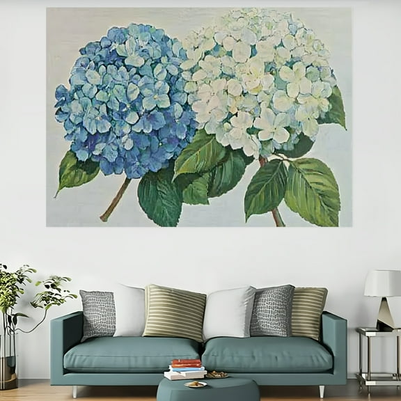 Creowell Hydrangea Flowers Tapestry 100% Polyester Wall Art Decor 60x40in