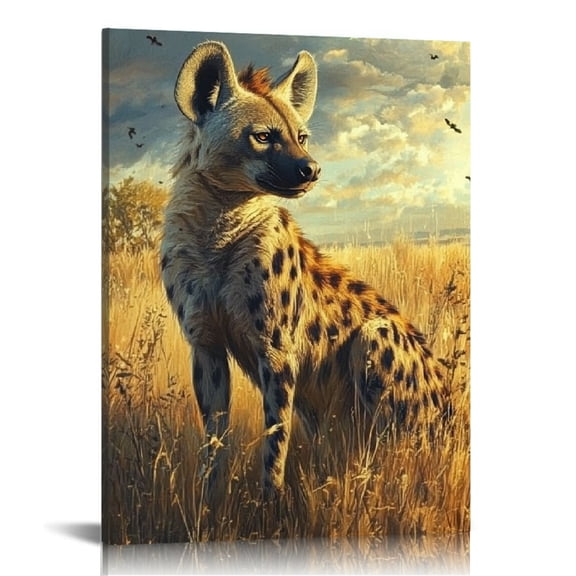 Creowell Hyena Grass Sky Print On Canvas Wall Art Home Decor Living Room Bathroom Bedroom Office 12x16/16x20 Inches 12x16in