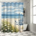 thumbnail image 1 of Creowell Impressionist Painting Beach Scene Pretty Shower Curtain Bathroom Decor 100% Polyester Washable Shower Curtain Chic Modern Style with Hooks 36x72, 1 of 7