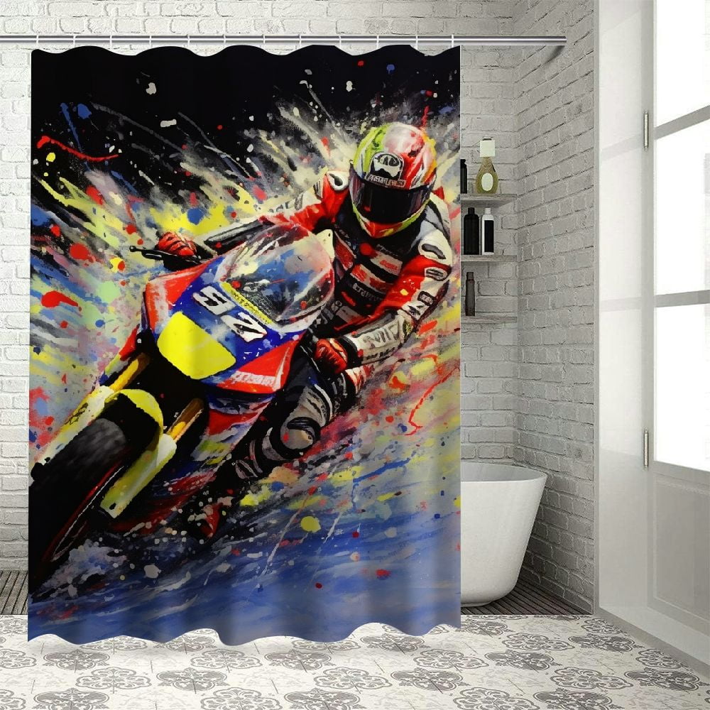 Creowell Impressionist Painting QuickDrying Shower Curtain Set with