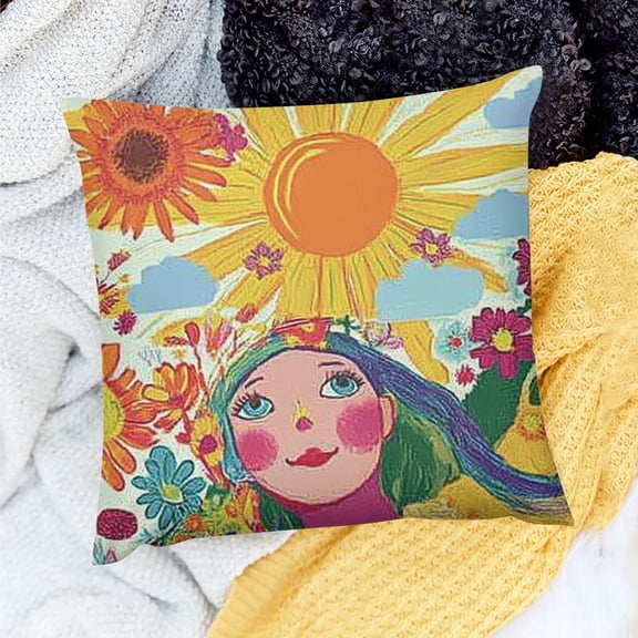 Creowell  Inspiring Gifts Cute Colour Sunshine Throw Pillow Cover Rainbow Cushion Cover Decorative Pillowcase Living Room Bedroom Decor for Girls Friends Daughter Niece Women - Do Good Things 18x18in