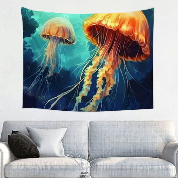 Creowell Jellyfish Tree Fantasy Art Wall Tapestry 100% Polyester Home Decor 40x30in