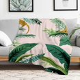 thumbnail image 1 of Creowell Jungle Illustration Lightweight Flannel Blanket - Soft Cozy Gift 30x40in, 1 of 7