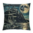 thumbnail image 1 of Creowell Kids Nautical Throw Pillow Covers Soft Pirate Pattern Pillow Cases Cushion Covers Ocean Themed Decorative Throw Pillowcases Blue Black Cushion Cases White, 1 of 5