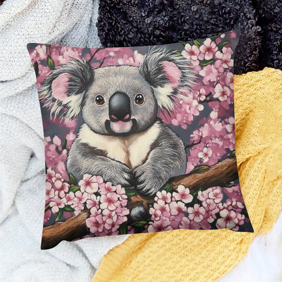Creowell Koala Bear Throw Pillow Cover Indoor Sofa Couch Decor 18x18in