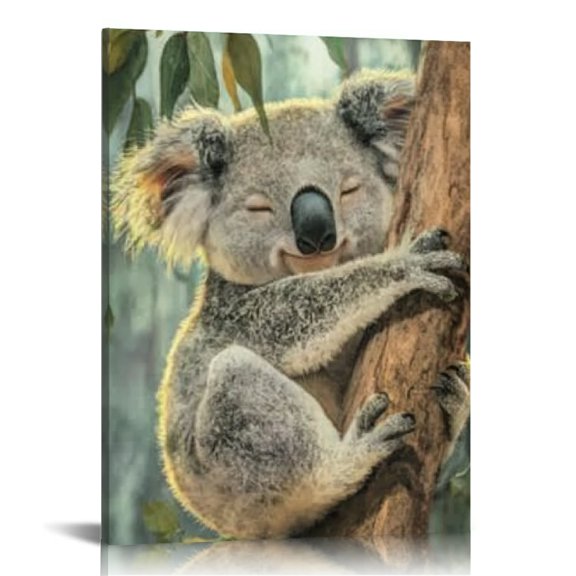 Creowell Koala Bear Tree Branch Leaves Canvas Wall Art Home Decor 16x20in