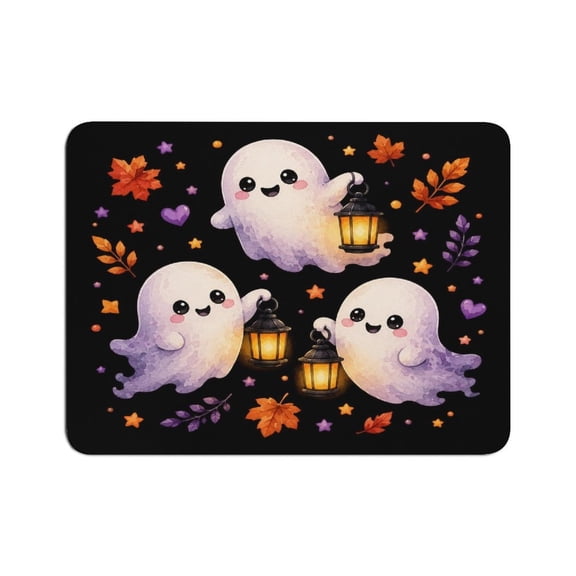 Creowell Lantern Ghost Mouse Pad, Square Smooth Surface Desk Mat, Stitched Edge for Office, Laptop, Computer, Home,
