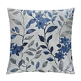 thumbnail image 1 of Creowell  Leaf Branch Jacquard Throw Pillow Covers 18x18 Inch  Decorative Leaf Pillowcases Square Cushion Covers for Couch, Blue/Grey Leaf, 1 of 5