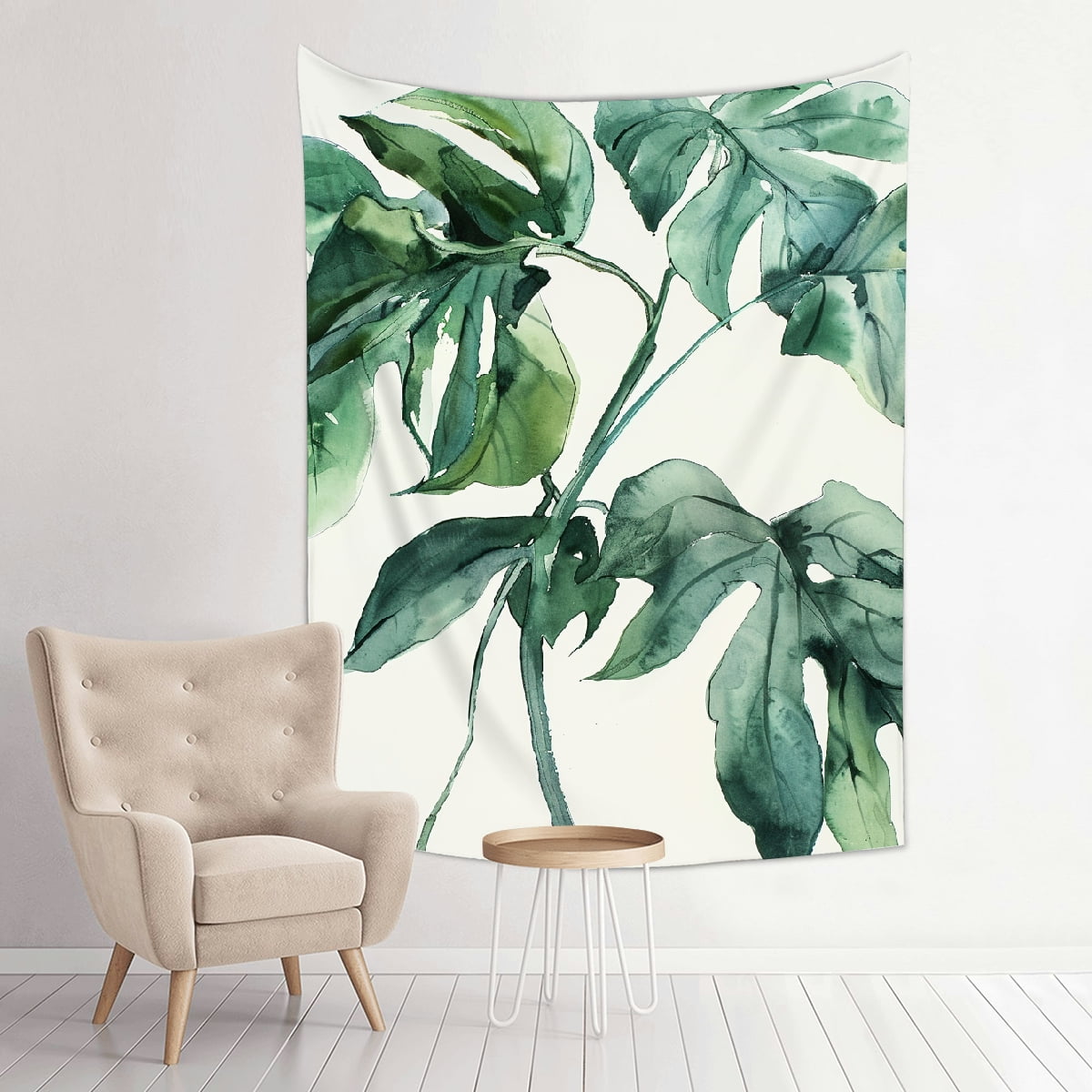 Creowell Leaves Print Tapestry Wall Hanging Home Decor for Living Room
