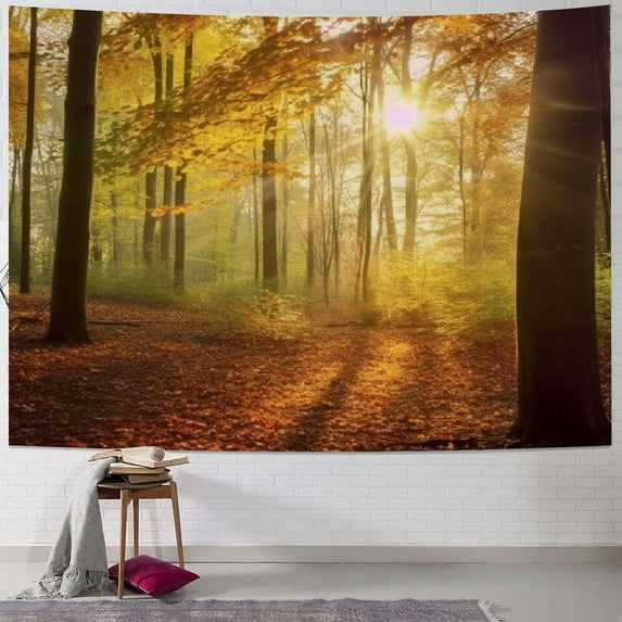 Creowell Leaves Sun Tapestry Wall Decor Blanket for Home Dorm Short Plush Fabric Lightweight Easy to Hang Multi-functional Wall Art 4 Size Options 40x30inch