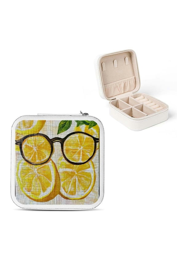 Lemon Summer Friendship Day Gifts Jewelry Box for Necklace, Ring, Earring Storage White