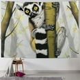thumbnail image 1 of Creowell Lemur Tapestry, Exotic Wild Monkey Ring Tailed Hugging on Branch Cartoon, Fabric Wall Hanging Decor for Bedroom Living Room Dorm Painting, 1 of 6