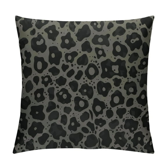 Creowell Leopard Print Throw Pillow Covers Home Decor , Cheetah Decorative Pillowcase Soft Cushion for Bed Sofa Couch , Black,Multi-Size
