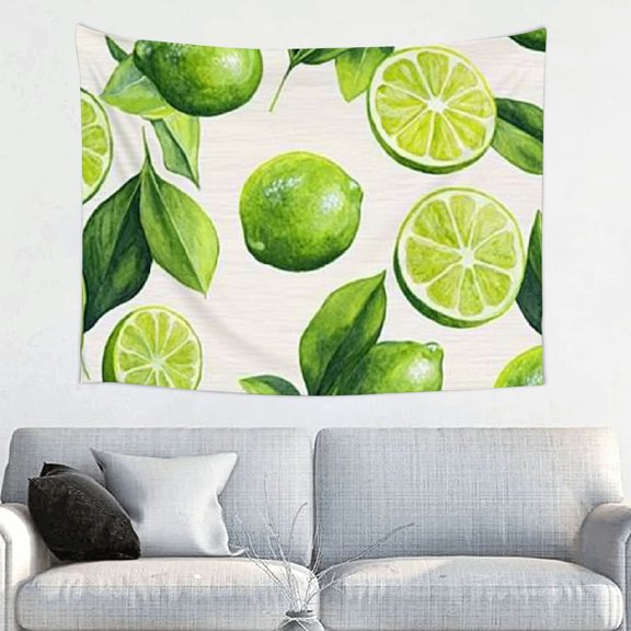 Creowell Lime Leaves Tapestry Wall Art Home Decor 100% Polyester 40x30in