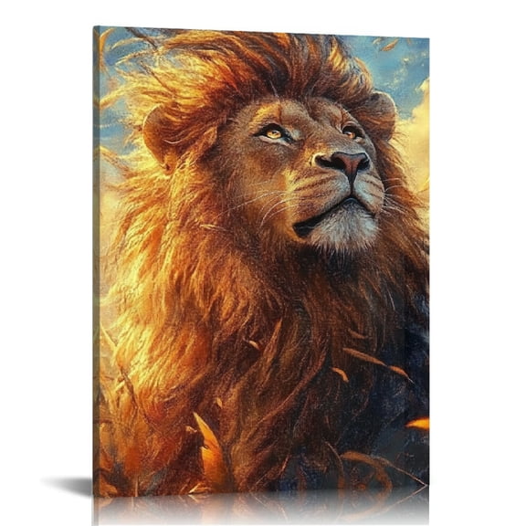 Creowell Lion Canvas Prints Wall Art Modern Home Decor 12x16 16x20 12x16in