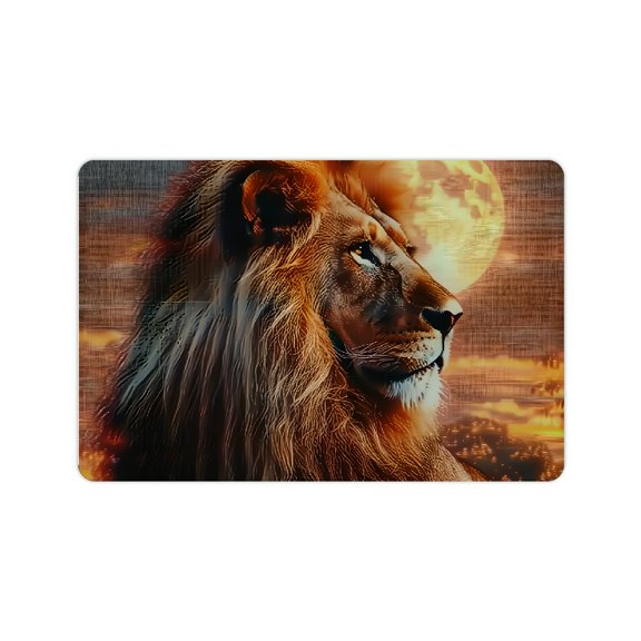 Creowell Lion Full Moon Surrealism Bath Mat Fast Absorption Home Decor 24x16in