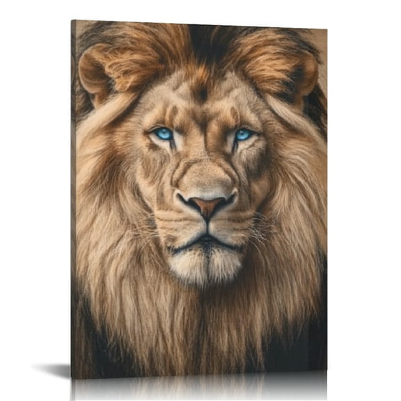 Creowell Lion Print Canvas Wall Decor for Home Living Room Office 12x16in