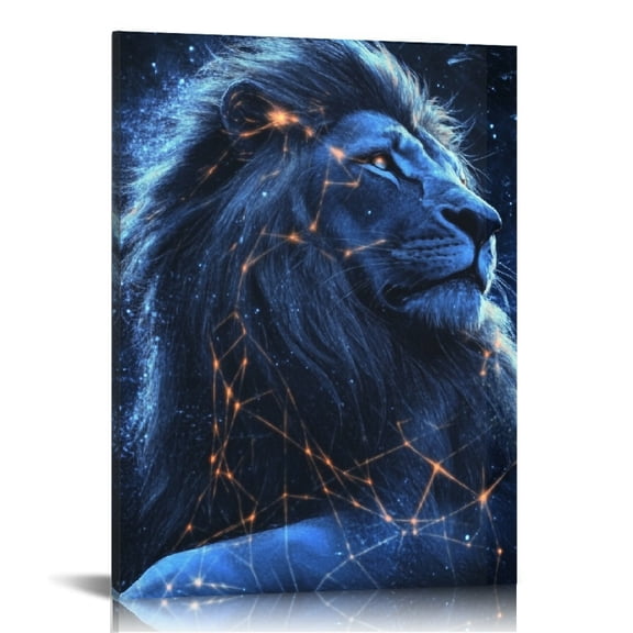 Creowell Lion Wall Decor Canvas Print Art for Home Office Bedroom 12x16in