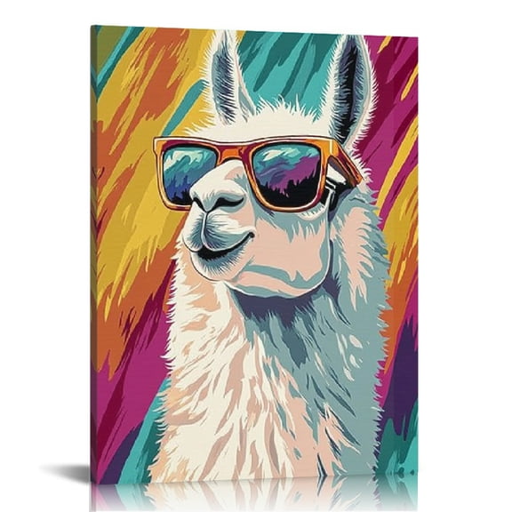 Creowell Llama Sunglasses Tapestry Wall Decor Ready to Hang for Home Living Room Bathroom Bedroom Office 12x16in