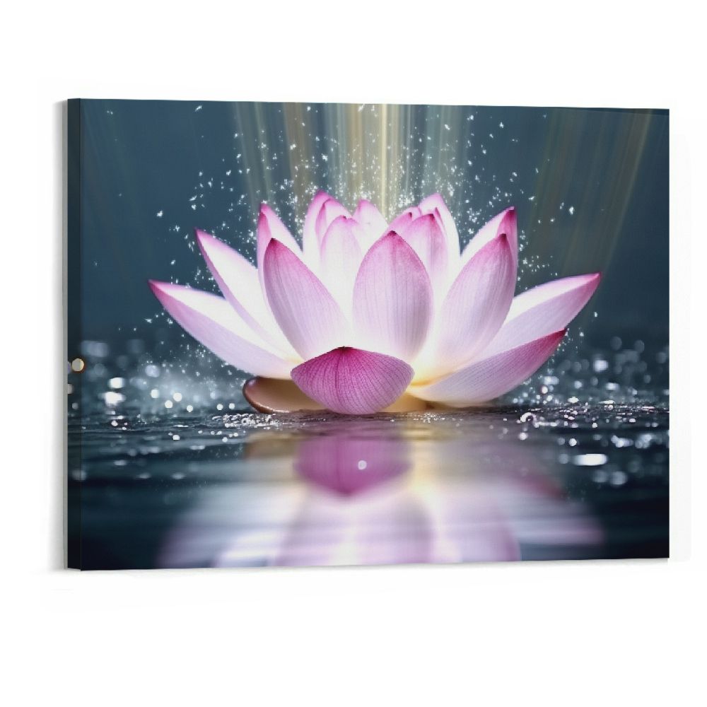 Creowell Lotus Flower Canvas Print Zen Wall Art Spa Pictures Decor ...