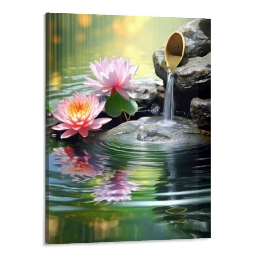 Creowell Lotus Zen Stone Spa Art Poster Wall Art Canvas Print Home ...