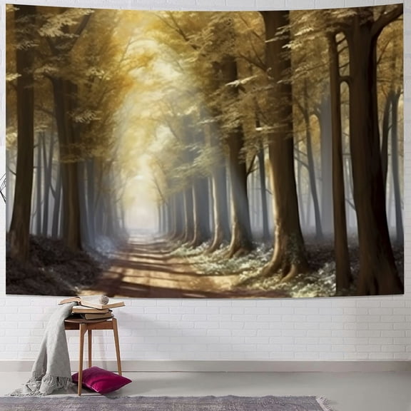 Creowell Magical Forest Tapestry Short Plush Fabric Wall Decoration for Living Room Bedroom Dorm