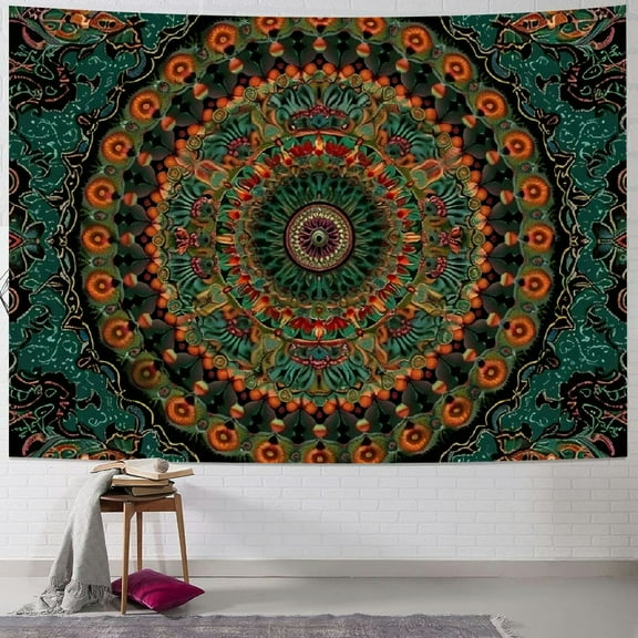 Creowell Mandala tapestry Hippie Room Decor Bohemian tapestries Wall Hanging boho tapestry for Bedroom Mystic Chakra Meditation Peacock Decor Tapestry Decoration for Living Room Backdrop Dorm