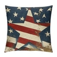 thumbnail image 1 of Creowell Memorial Day 4th of July Patriotic Decorative Throw Pillow Cover, God Bless America Veterans Day Cushion Case, American USA Star Stripe Home of The Free Because of The Brave Decor White, 1 of 5