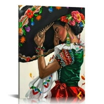 Creowell  Mexican Dance Canvas Wall Art Posters Gifts Bedroom Paintings Home Decor Hanging Picture 12x16 in