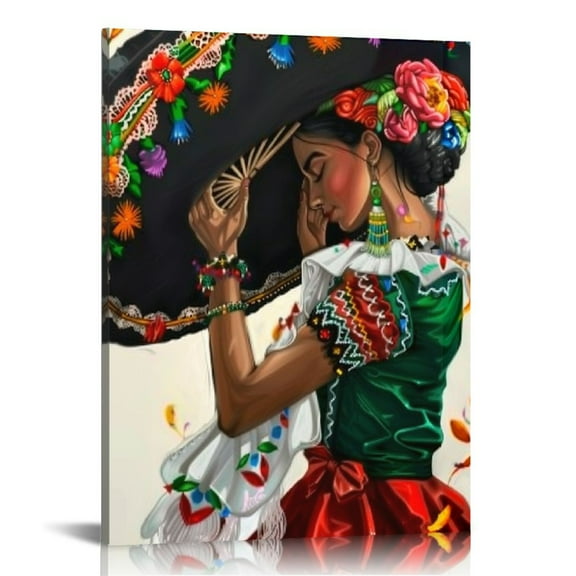 Creowell  Mexican Dance Canvas Wall Art Posters Gifts Bedroom Paintings Home Decor Hanging Picture 16x20 in