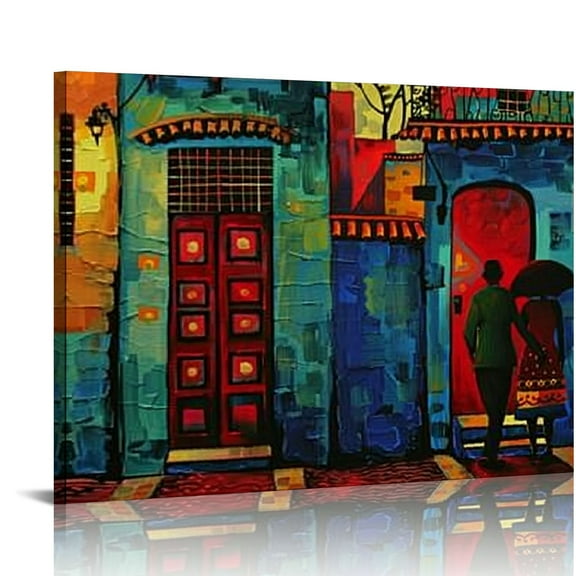 Creowell Mexican Poster Mexican House Wall Art Deco Canvas Print Poster Mexican Art Painting Poster Canvas Pa Canvas Painting Posters And Prints Wall Art Pictures for Bedroom Decor  20x16in
