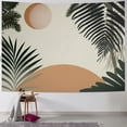 thumbnail image 1 of Creowell Mid Century Tapestry Boho Sun Tapestry Modern Abstract Geometric Aesthetics Tapestry Arch Curves Green Leaves Tapestries Wall Hanging Art for Bedroom Living Room Dorm Decor 60x50inch, 1 of 6