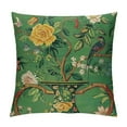 thumbnail image 1 of Creowell  Ming Vase Green Throw Pillow Cushion Chinoiserie Green Vase Flower Square Throw Pillows Traditional Chinese Chinoiserie  Pillow for Office Car Chair Sofa, 1 of 5