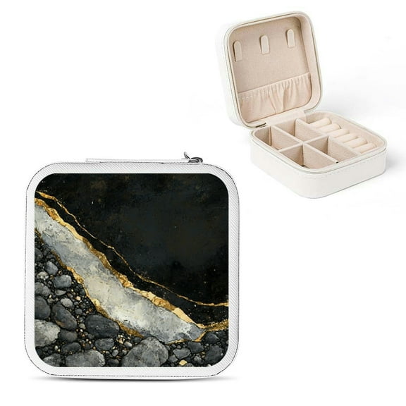 Creowell Mini Jewelry Box Travel Case for Necklaces Rings Earrings White