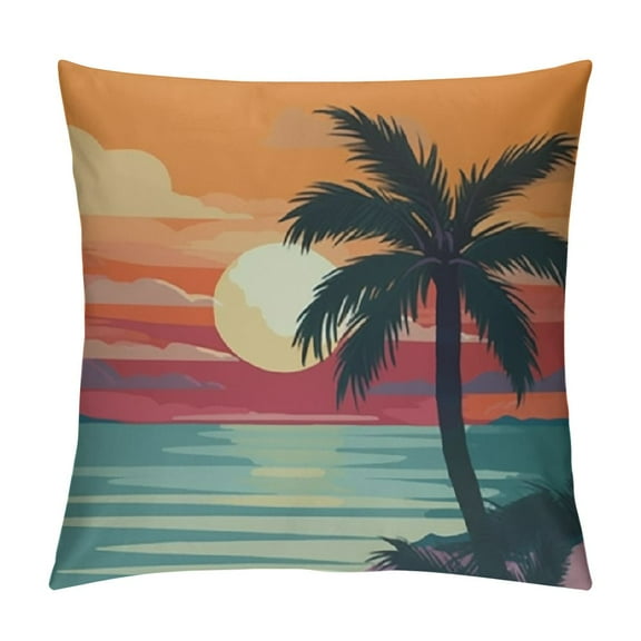 Creowell Modern Tropical Leaves Pillow Covers, Minimalist Aesthetic Leaf Decorative Throw Pillow Cases,Summer Outdoor Pillow Covers for Patio Sofa Couch Bedroom