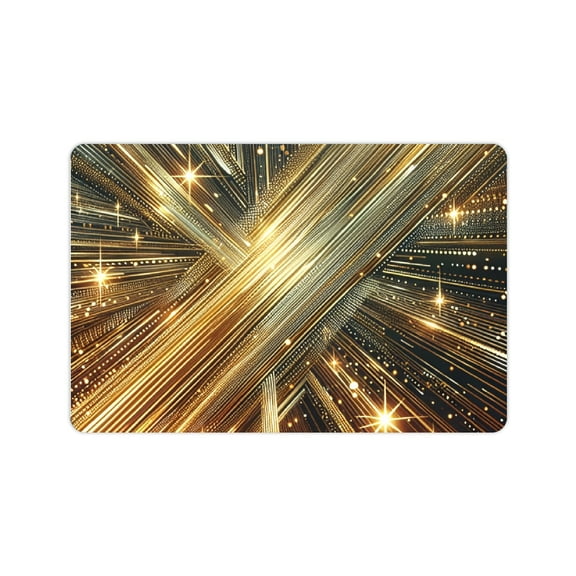 Creowell Motion Lines Sparkles Diatom Mud Mats Non-Slip Home Fast Absorption 24x16in