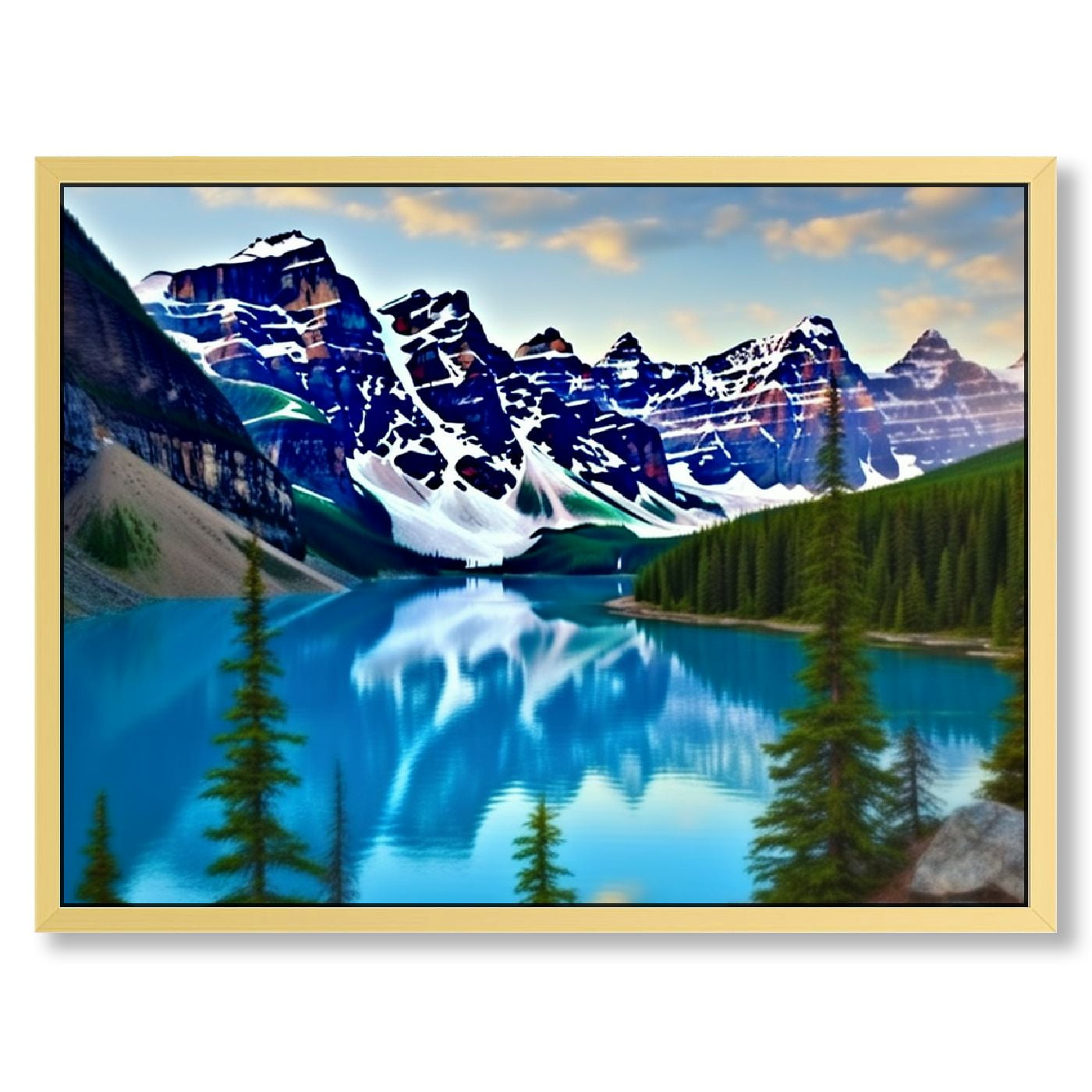 Creowell Mountain Lake Wall Art Living Room Wall Decor Banff National ...