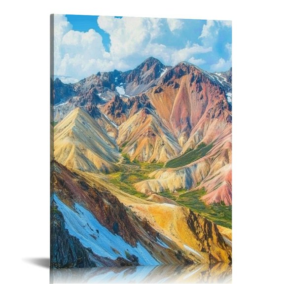 Creowell Mountain Landscape Clouds Canvas Wall Art Home Decor 16x20in