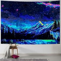 Creowell  Mountain Tapestry Starry Night Tapestries for Bedroom Aesthetic Moon and Stars Tapastry Wall Hanging Nature Forest Wall Tapestry for Living Room Dorm  40x30inch
