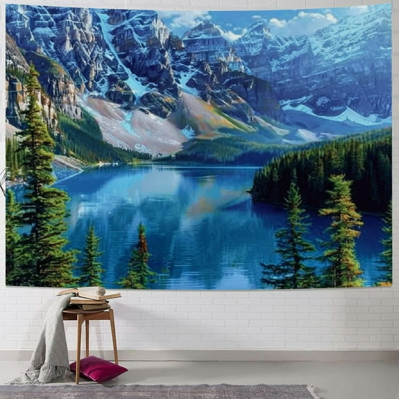 Creowell  Mountain Tree Tapestry Wall Hanging Forest Tapestry Extra Large Nature Tapestries for Bedroom Living Room Dorm Decor Painting
