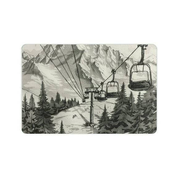 Creowell Mountain Trees Winter Fast Absorption Bath Rug Mat 24x16in