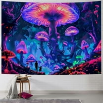 Creowell  Mushroom Tapestry  Forest Tapestry Hippie Tree of Life Tapestry Space Wall Tapestry Colorful Large Nature Tapestry Wall Hanging