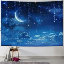 Creowell Mystic Night Sky Tapestry Wall Hanging - Celestial Moon & Stars Home Decor for Bedroom, Living Room or Dormitory 40x30inch