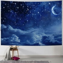 Creowell  Mystic Night Sky Tapestry Wall Hanging - Celestial Moon & Stars Home Decor for Bedroom, Living Room or Dormitory 40x30inch