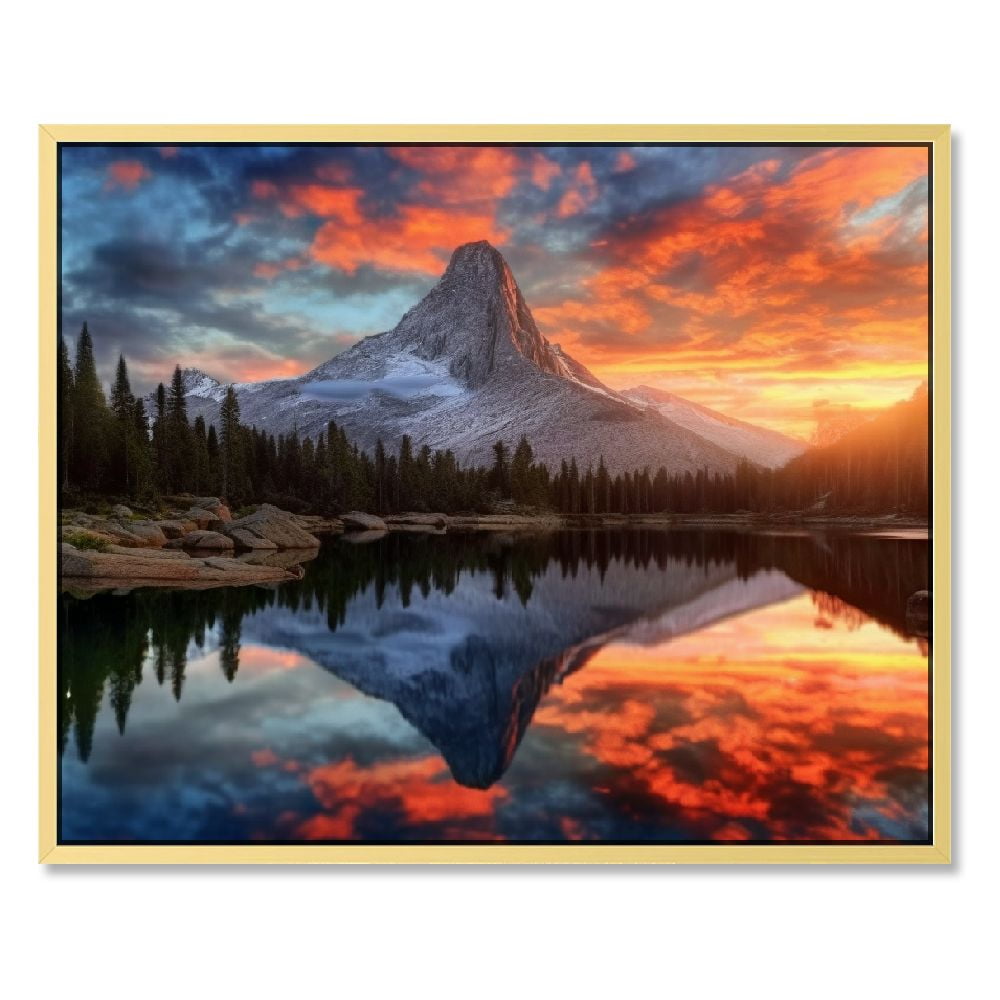 Creowell Nature Wall Art Canvas Picture: Lake Scene Forest Tree Artwork  Decor Panoramic Mountain Landscape Painting Clouds Sunset Scenery Print for  Living Room Bedroom 16x12in / 20x16in - Walmart.com, image size:1000x1000
