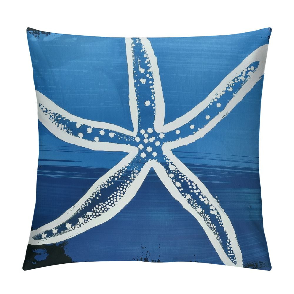 Creowell Nautical Starfish Throw Pillow Covers Coastal Beach Themed