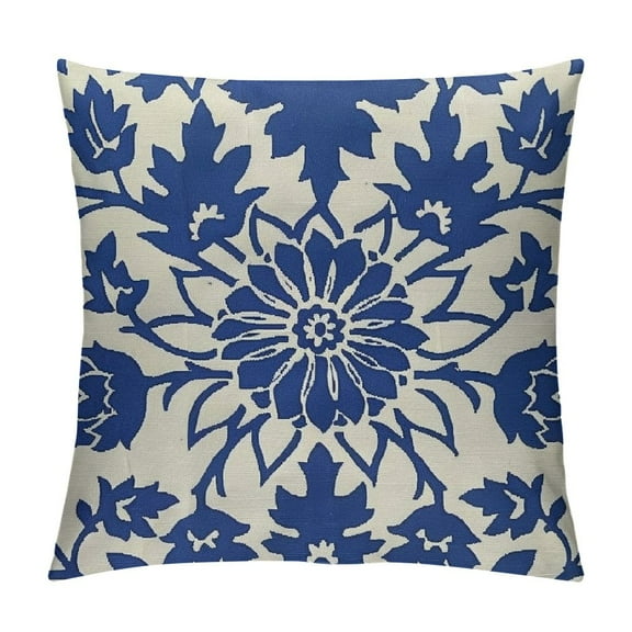 Creowell Navy Blue Boho Pillow Covers , Bohemian Ethnic Carpet Pattern Design Decorative Throw Pillows Blue Print Farmhouse Cushion Pillow Covers for Sofa Couch Outdoor Decor,Multi-Size