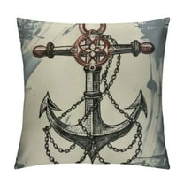 Creowell Navy Blue Nautical Throw Pillow Covers Coastal Anchor Rudder Beach Outdoor Throw Pillows Decorative Cushion Covers for Couch Bed Sofa Pillowcases,Multi-Size