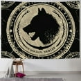 thumbnail image 1 of Creowell  Nordic Vikings Tapestry, Soft Flannel, Viking Violence Wolf Celtic Rune Scandinavian Aesthetic Mythology Tapestry Wall Hanging for Bedroom Living Room Decor 60x50inch, 1 of 6
