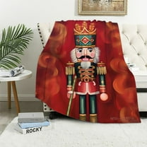 Creowell Nutcracker Print Throw Blanket for All Seasons, Lightweight Sofa Living Room Decor, Exquisite Gift - Flannel Blanket 40x50in